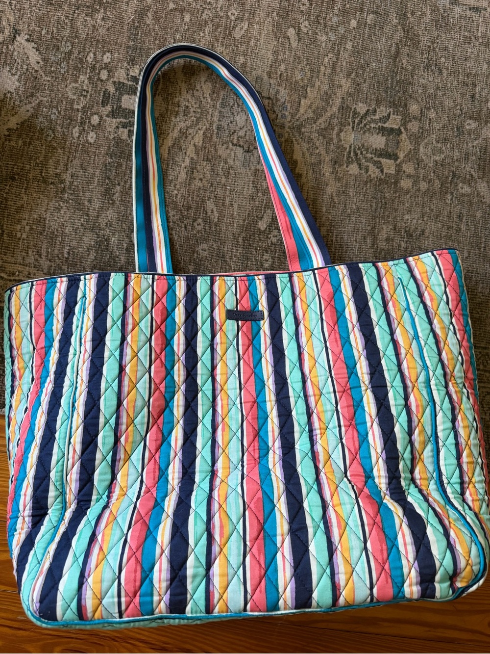 Vera Bradley Multicolor Striped Quilted Tote